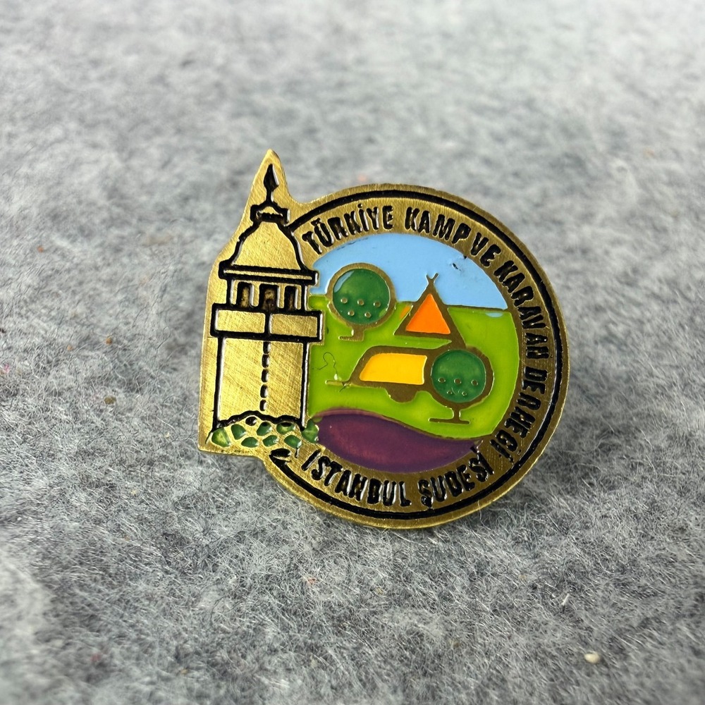 Turkiye Kamp ve Karavan Dernegi Istanbul Branch Enamel Lapel Pin Turkish Camping